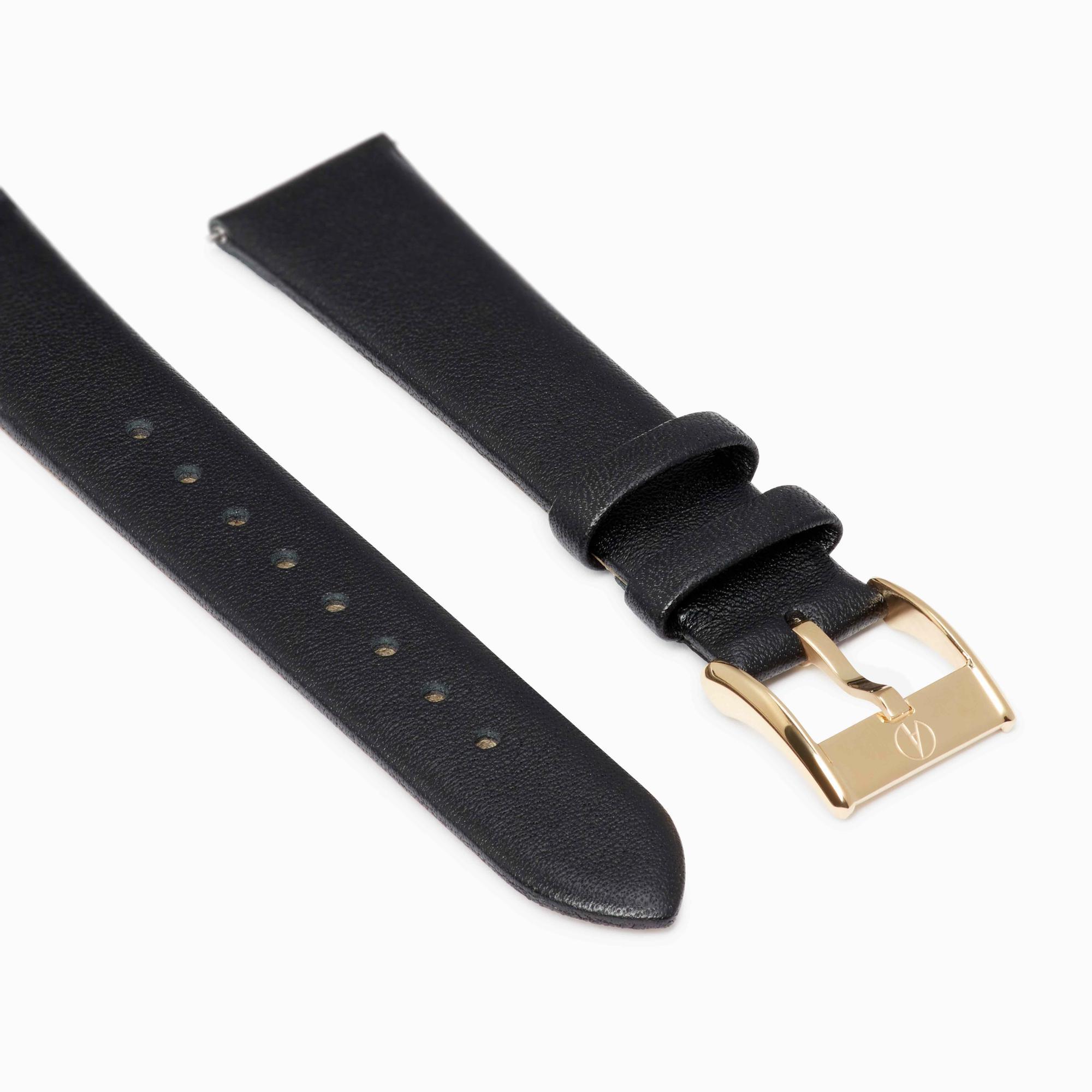 Accurist Rectangle Ladies Black Leather 19mm Strap